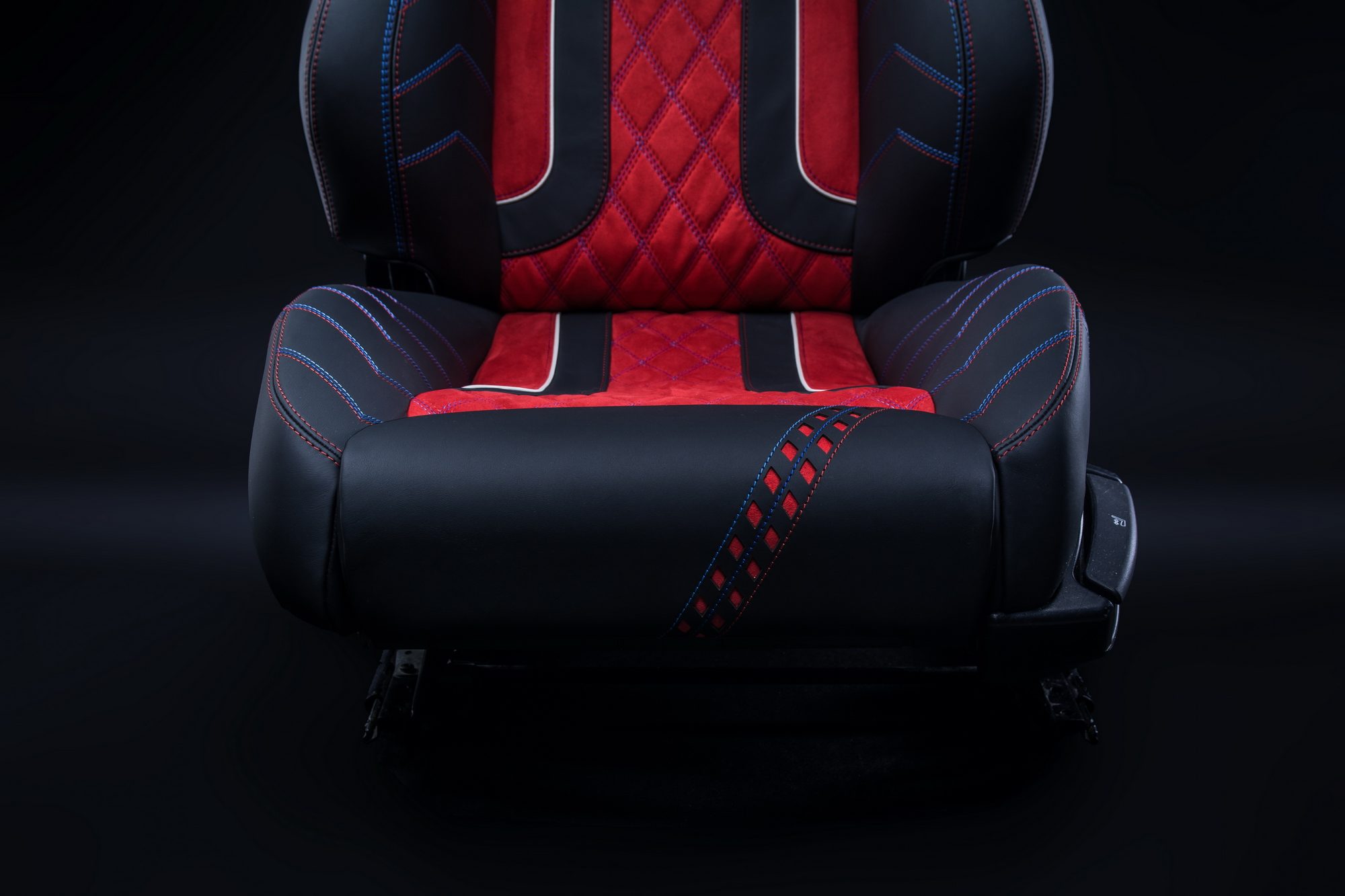 Tombstone Car Sports Seats Half Bucket Hamburg Black & Red Faux